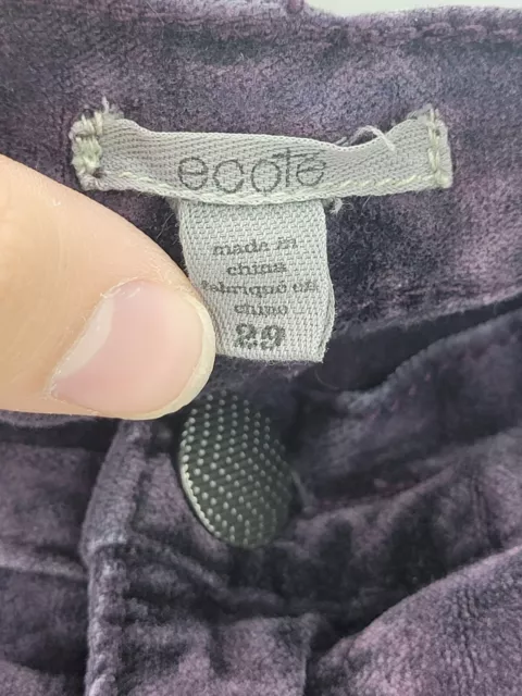 Ecote Pants Womens 29 Purple Velvet Tapered Fit Cotton Stretch Five Pocket 3