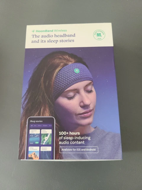 HoomBand Wireless Bluetooth Innovative Headband for Sleep Travel Meditation M/L