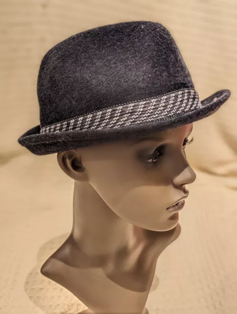 DUNN & CO  Trilby Hat (small) Size 54 dk grey hat made in England Vintage Lined