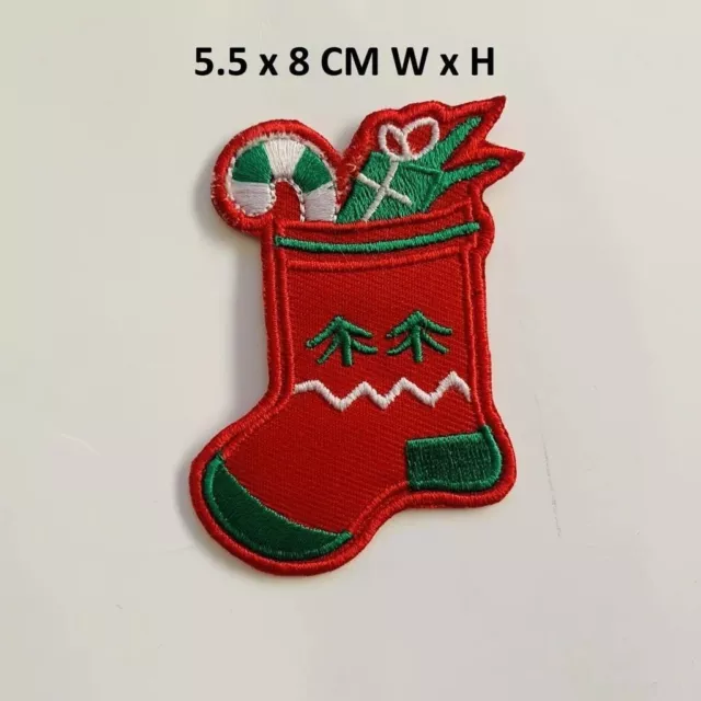 Santa Cruz Christmas Socks Embroidered Iron Sew Patch Badge Fancy Transfer N-128
