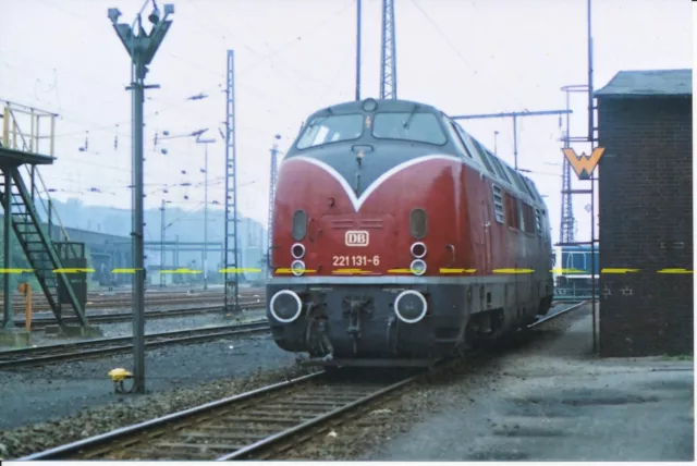 Farb-Foto DB Diesellok 221 131 Bw Oberhausen Osterfeld Süd 1984