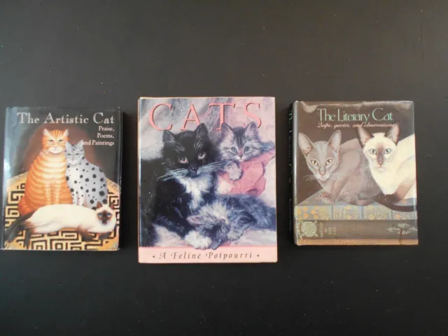 Three Cat Mini Books Literary Cat Artistic Cat Potpourri Cat Gift