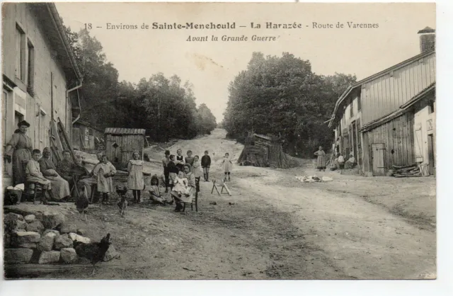 LA HARAZEE - l' Argonne- Marne - CPA 51 - route de Varennes - enfants