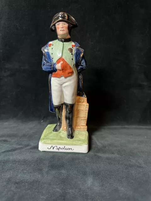 Antique English Staffordshire Napoleon Bonapart Figurine Statue 9.75” Marked EUC