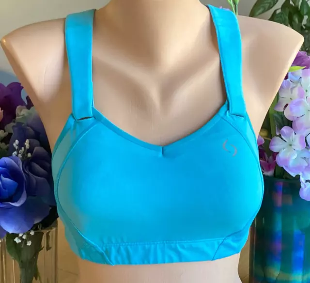 223 Moving Comfort 36B Baby Blue JUNO Wirefree Light Pad Sports Bra  #350025