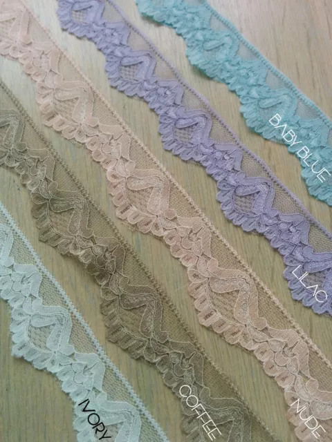 3cm Guipure Bridal Dress Floral Lace Trim Single Scalloped Edge Various Colours