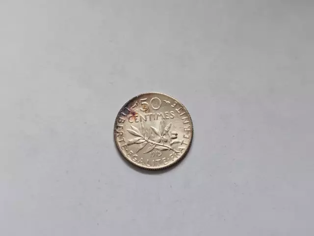 Frankreich    Dritte Republik    50  Centimes   1915   Silber    siehe Bilder !