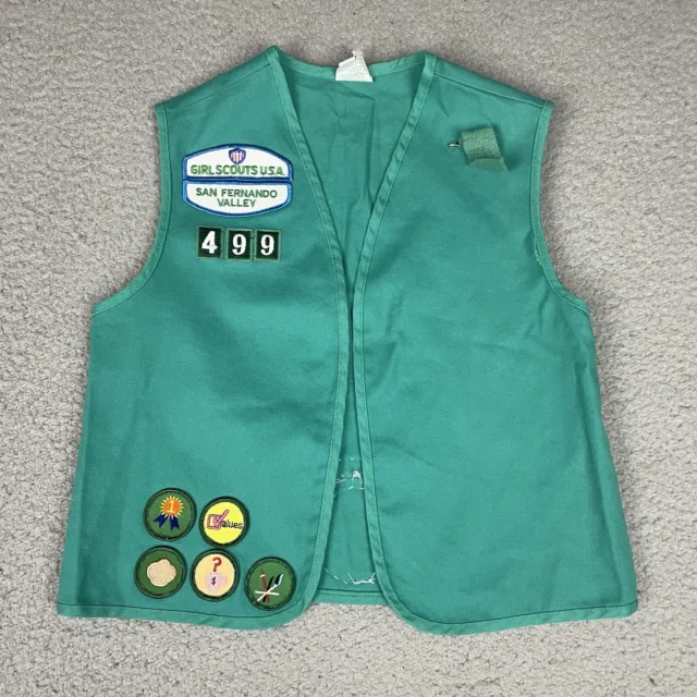 Girl Scouts Of America Junior Vest Medium-Reg San Fernando CA Patches Made USA