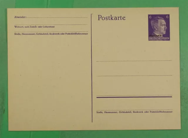 DR WHO GERMAN OCCUPATION OSTLAND OVPT POSTAL CARD UNUSED WWII k00900