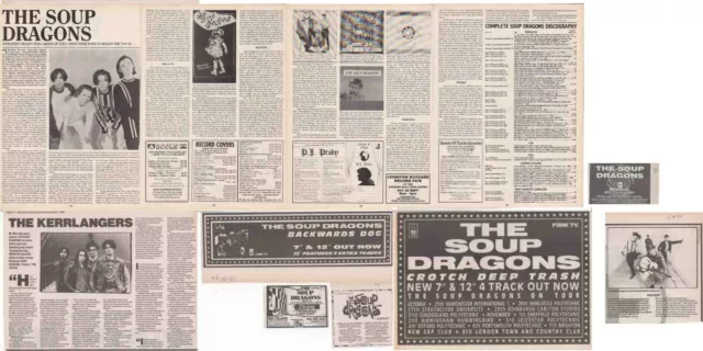 SOUP DRAGONS : CUTTINGS COLLECTION - interview adverts