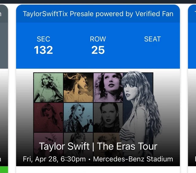 3 TAYLOR SWIFT - The Eras Tour Concert Tickets Atlanta, GA £1,865.59