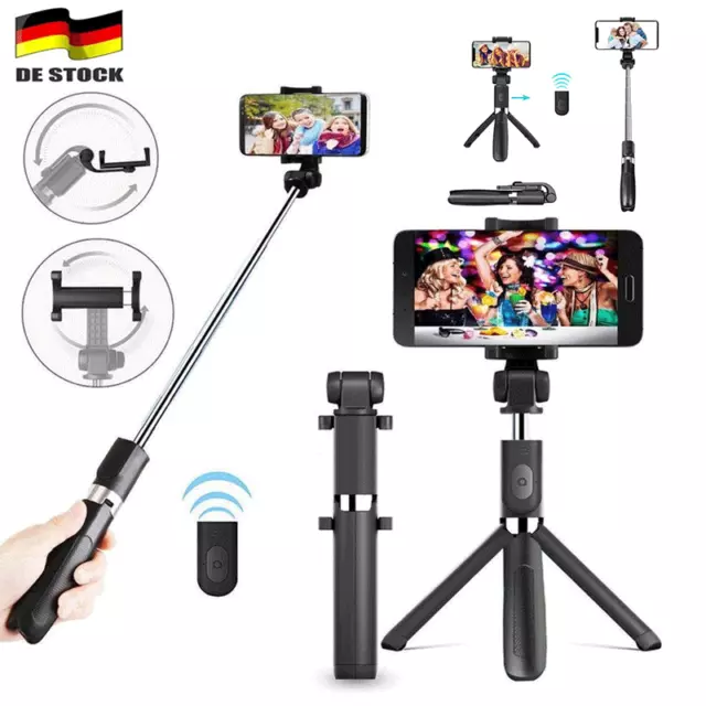 Bluetooth Selfie Stick Stativ 3 in1 Erweiterbar Monopod Wireless Selfie Stick DE