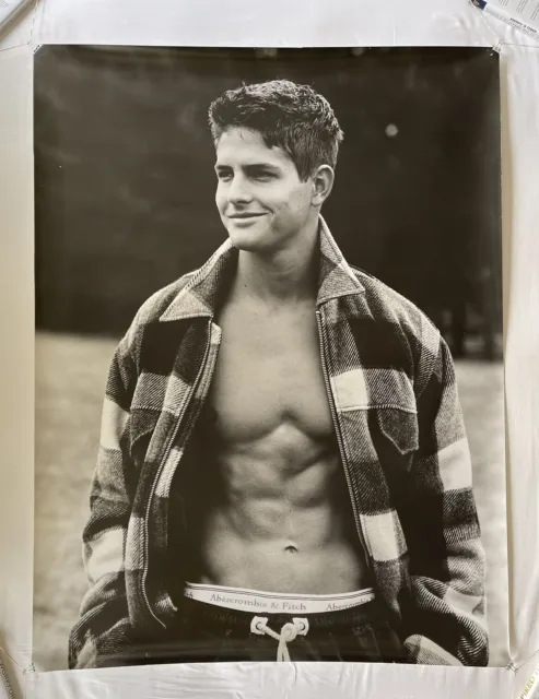 Abercrombie & Fitch rare vintage 1998 in-store b&w photo poster ~3.5' x 4.5' 1/3