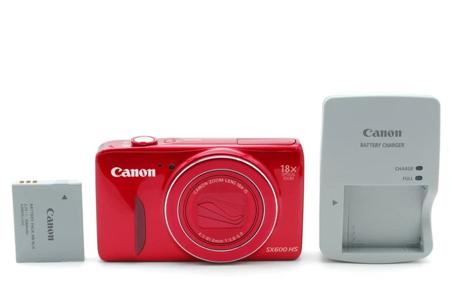 CANON POWERSHOT SX600 hs red 16mp 18x zoom camera charger very