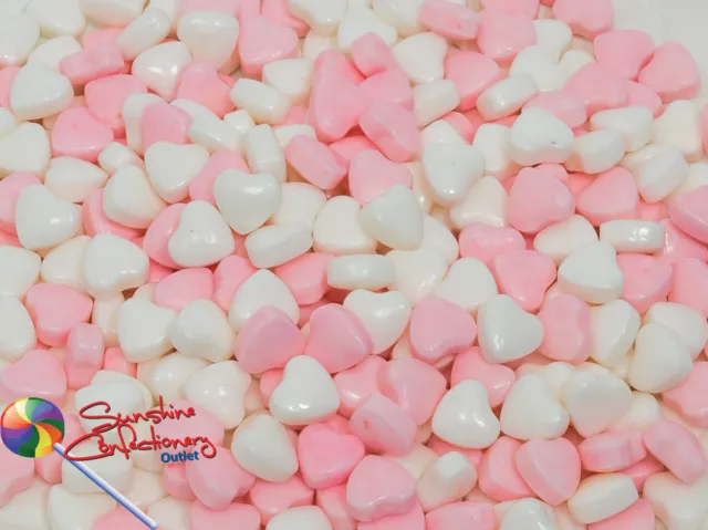 Pink & White Candy Hearts - 1kg - Bulk Candies, Wedding Favours
