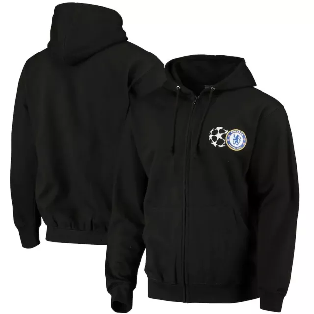 Chelsea FC Football Zip Hoodie Mens Small Champions League Hooded Top S CHH1