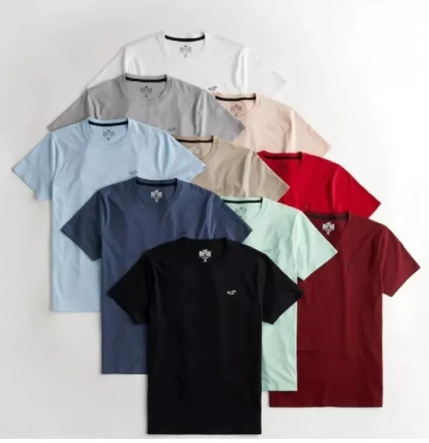 Hollister Men's T-Shirt Short Sleeve Crew Neck Must-Have Tee Logo icon M/L/XL