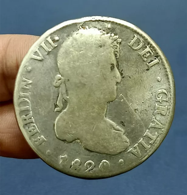 1820 Bolivia 8 Reales PTS PJ Silver Coin *C08