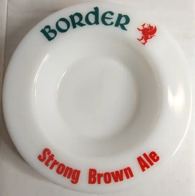Border Breweries Strong Brown Ale Opal/Milk Glass Ashtray by Wade PDM [England]