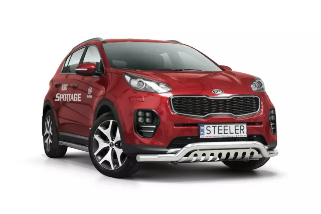 City Edelstahl Frontbügel mit ABE für KIA Sportage 2016-2021 mit Unterfahrschutz