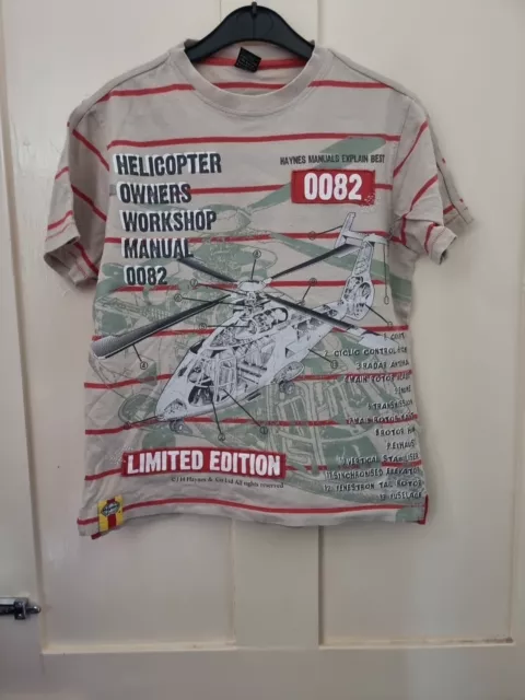 Boys Haynes Manual Helicopter Themed T Shirt. Age 10 Years. From Next. Applique