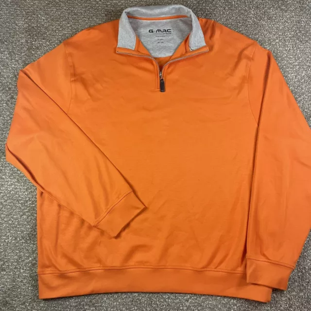 G Mac By Kartel 1/4 Zip Orange Pullover Golf Sweater Mens Size 3XL EUC