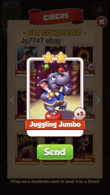 CARD COIN MASTER Juggling Jumbo Rare Card From Circus Set 0.99 - PicClick UK CARD COIN MASTER Juggling Jumbo Rare Card From Circus Set 0.99 - PicClick UK