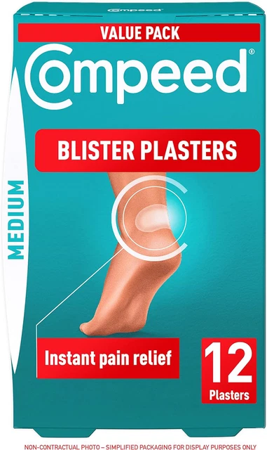 Compeed Medium Size Blister Plasters 12 Hydrocolloid Plasters Foot