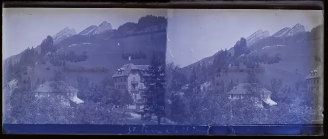 France ou Suisse Montagne Photo Plaque de verre NEGATIF Vintage VR11f  