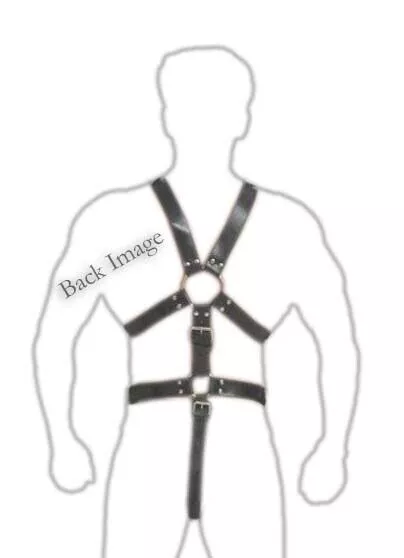 Hommes Bondage Harnais Véritable Cuir Noir Résistant Mâle Intérêt Harnais Larp 3