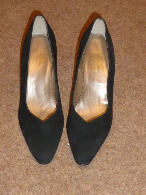 Scarpe corte vintage anni '90 Vianni Basic nere in pelle scamosciata taglia 6,5