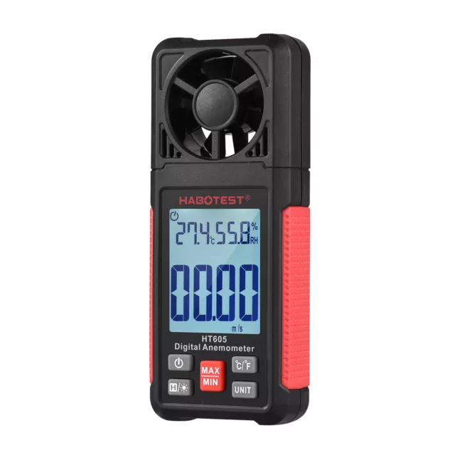 HABOTEST HT605 LCD Digital Anemometer  Handheld Wind Speed Meter Q9A0