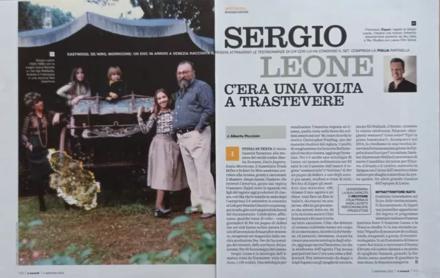 Italian Clipping Ritaglio 2022 SERGIO LEONE c'era una volta a trastever 3 PAGINE