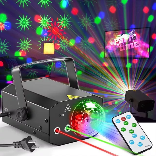 LED RGB Laser Party Lights Disco Ball Stage DJ Lighting Strobe Lamp Projector