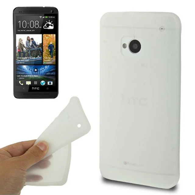 Silicium Housse Étui de Protection pour Téléphone Portable HTC Un M7 Transparent