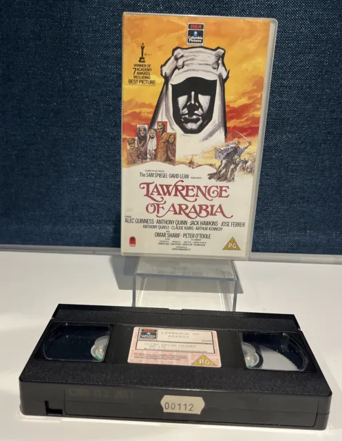 Lawrence of Arabia -1962/1988 VHS - Peter O'Toole, Omar Sharif, Alec Guinness