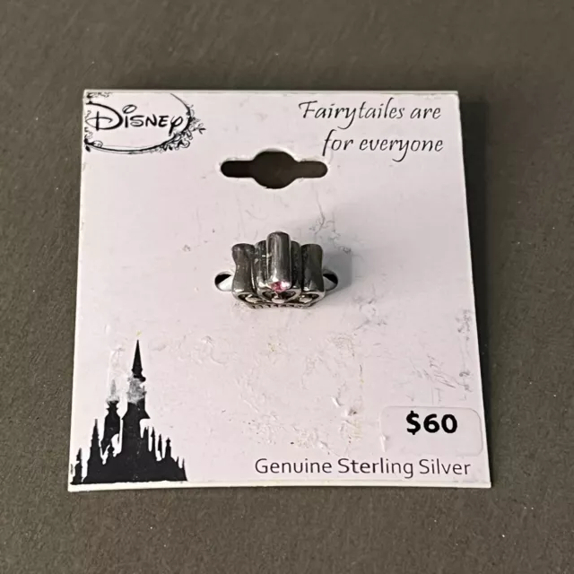 Sterling silver Disney princess crown charm bead