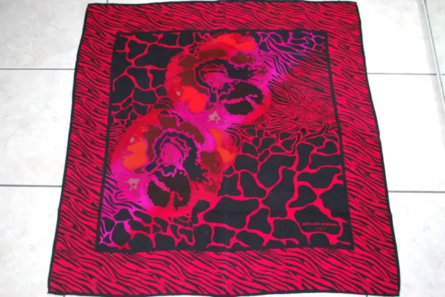 EXCEPTIONNEL SUPERBE FOULARD SOIE Jean Louis Scherrer Paris TRES BON ETAT