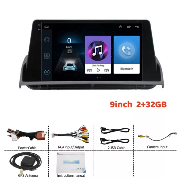 9'' For Android 2+32GB Car Stereo Radio Navi GPS WIFI BT For Mazda 6 2002-2008