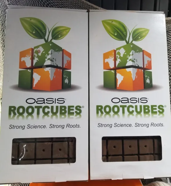 2 Oasis Rootcubes Sheets = 100 Cubes, 1.5 inches, Hydroponics, Seed Propagation