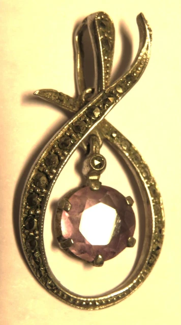Pendentif Ancien étoile De Mer En Argent Massif - Orné De Marcassites - Style Art Déco - Occasion