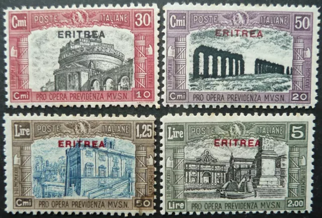 Italian Eritrea 19229 Famous Monuments Overprinted Stamp Set - Mnh