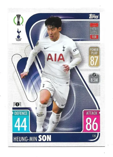 N.135 Heung-Min Son Tottenham Hotspur Card New - Match Attax 2021 22 Topps