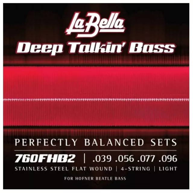 La Bella 760FHB2 Beatle Bass Flat Wound Standard Electric Bass Strings  39 - 96