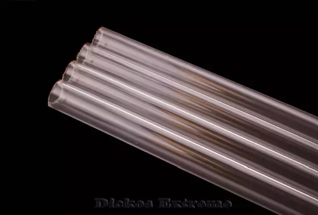 PrimoChill 1/2" OD Rigid PETG Tube – 4 x 24" + 2 x 12" Clear Total 10" -3 Meters