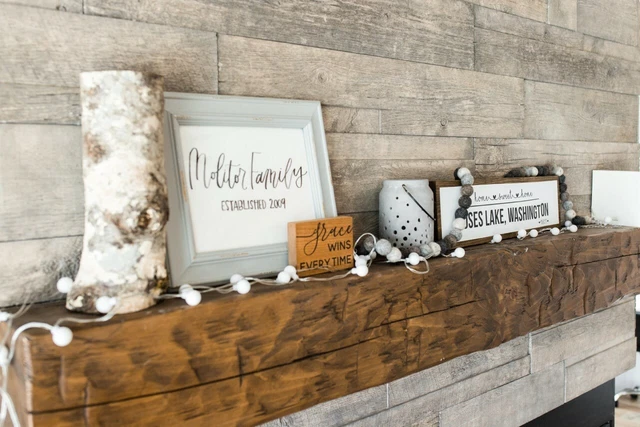 Pine 6 by 8 by 60"  Hand Hewn Rustic 5'  Barn Beam Style Fireplace Mantel Solid