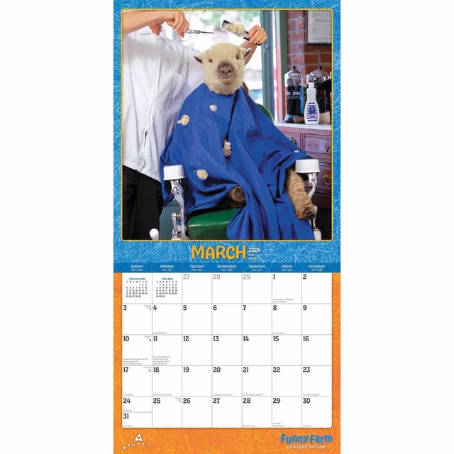 FUNNY FARM CALENDAR 2024 Humour Month To View £10.99 PicClick UK