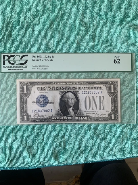 1928 $1 Silver Certificate PCGS 62 (funny back)