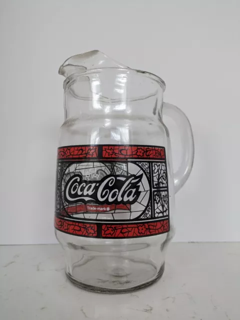 Vtg Coca Cola Glass Pitcher Pizza Hut Style 2 Liter Capacity Nostalgia Useful
