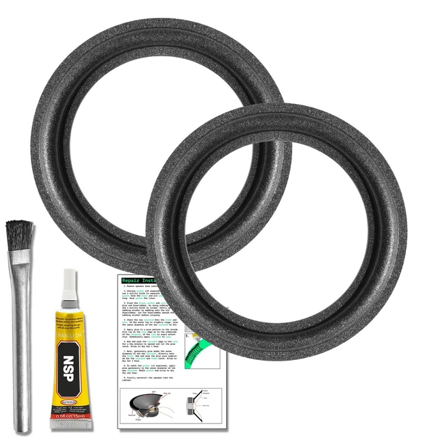 North Speaker Parts 10" Foam Speaker Surround Repair Kit – Red, For Cerwin Vega & More, With Glue